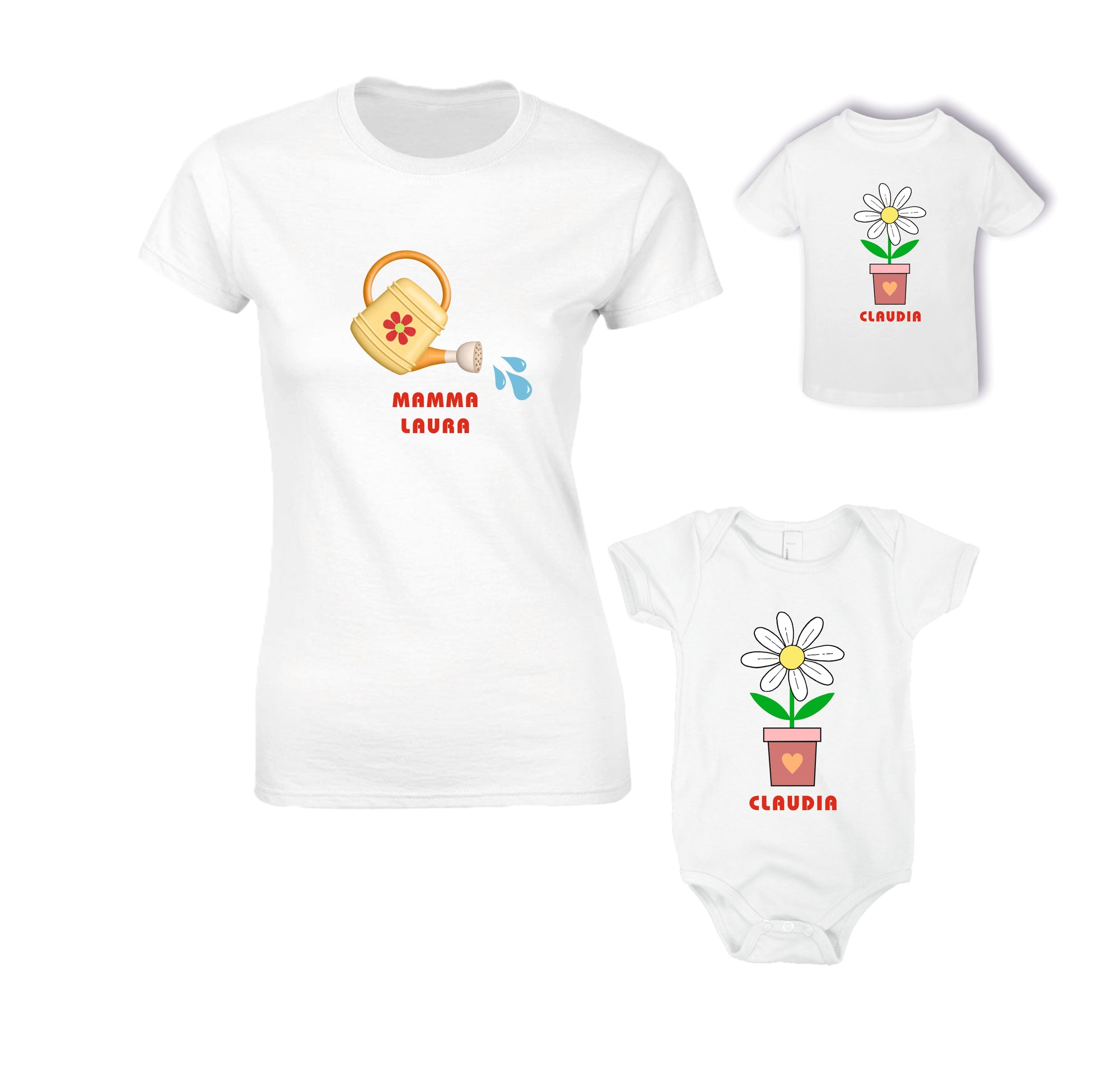 MOM T-SHIRT AND BABY BODYSUIT WITH NAME