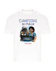 T-SHIRT CELEBRATING 4 SCUDETTO NAPLES PULCINELLA AND MARADONA