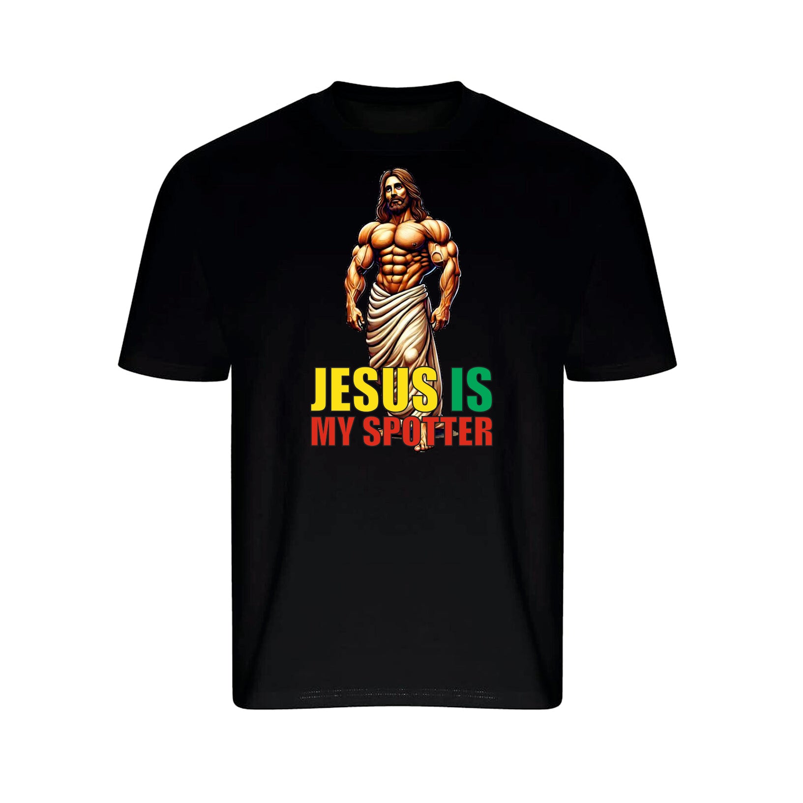 BODYBUILDING JESUS MY SPOTTER T-SHIRT