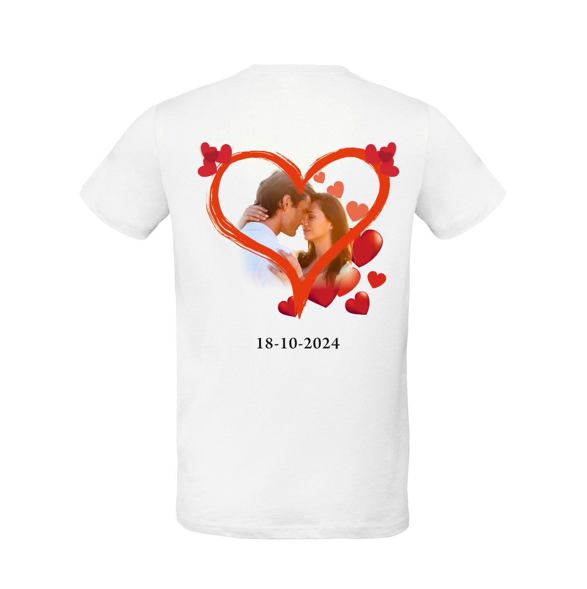 CUSTOM T-SHIRT WITH PHOTO, DATE AND INITIALS